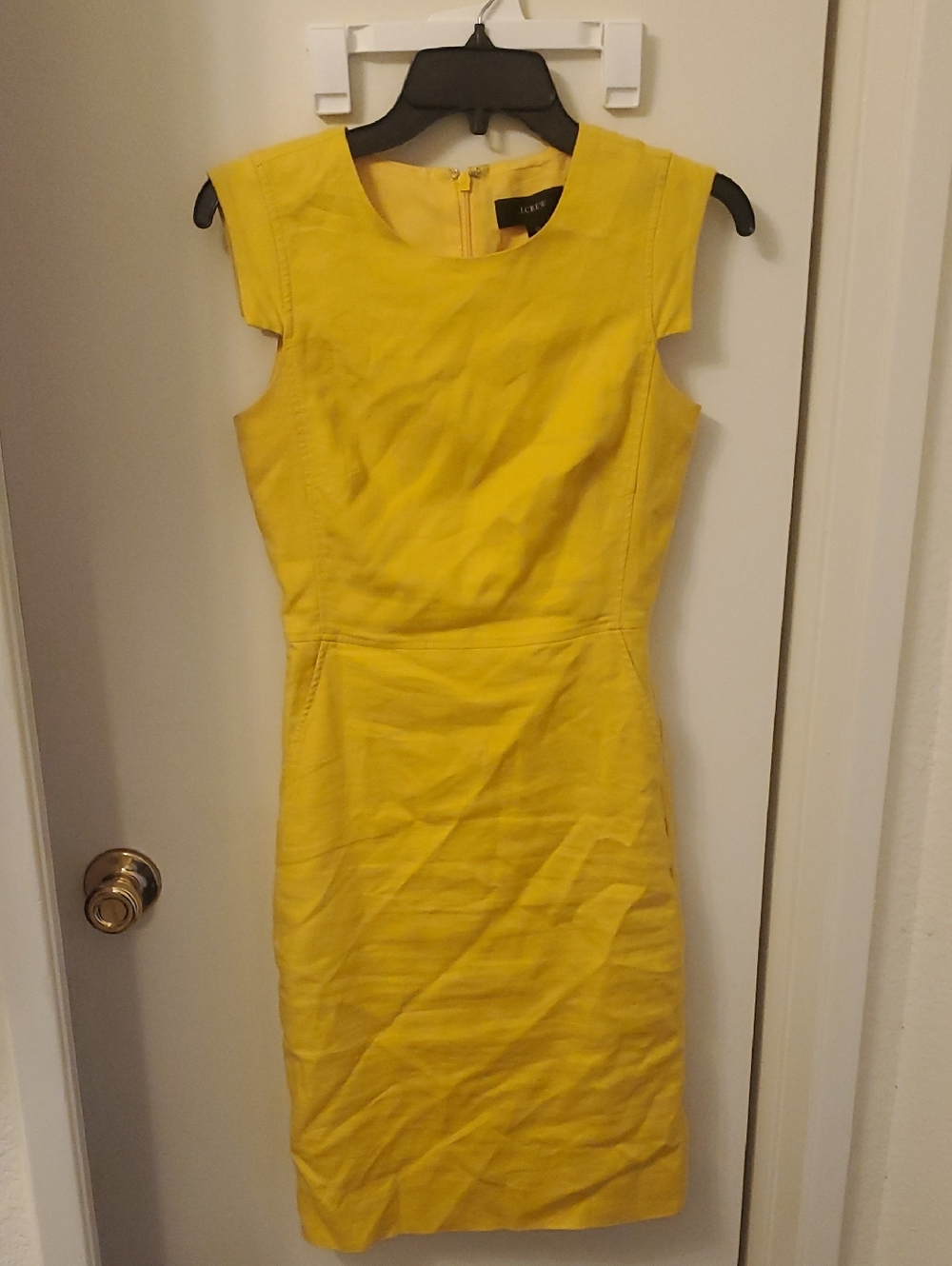 Sleeveless Yellow Midi Sheath Dress by J. Crew